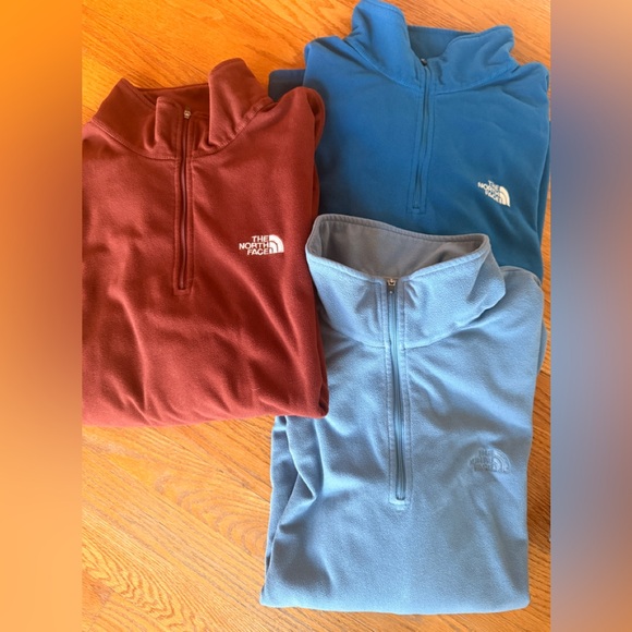 The North Face Other - The North Face Men’s Half Zip Fleece Trio in Maroon, Blue, and Light Blue - XL